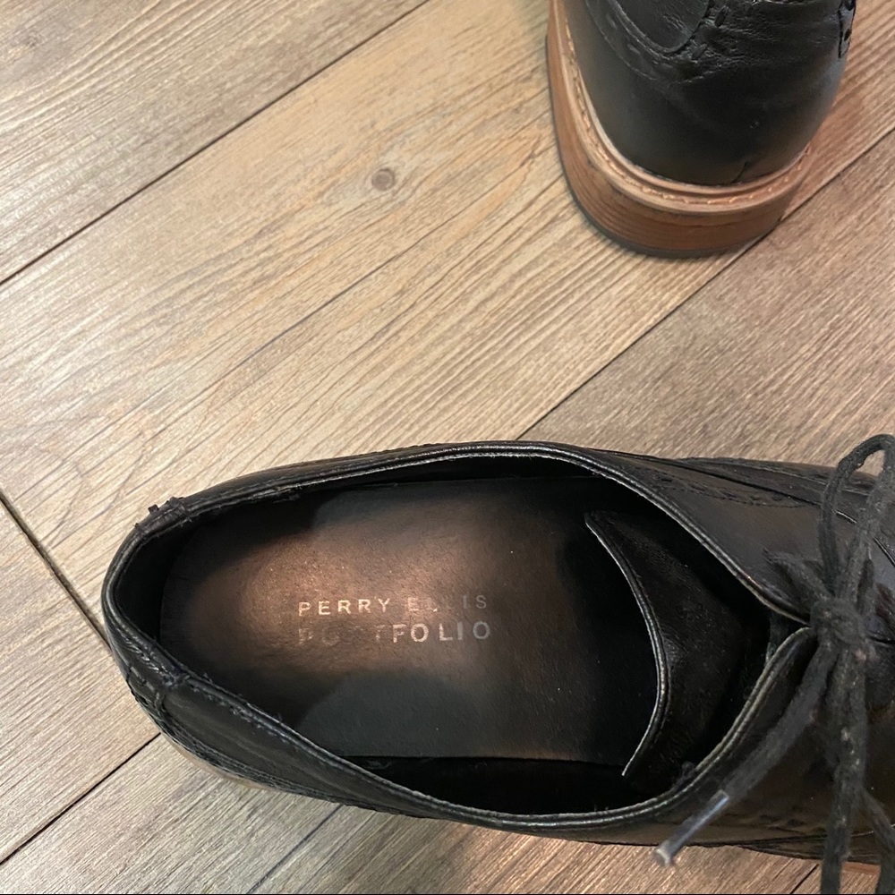 PERRIS ELLIS PORTFOLIO black and brown dress shoes - Picture 7 of 10